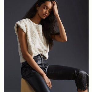 NWT Maeve Anthropology Faux Fur Top